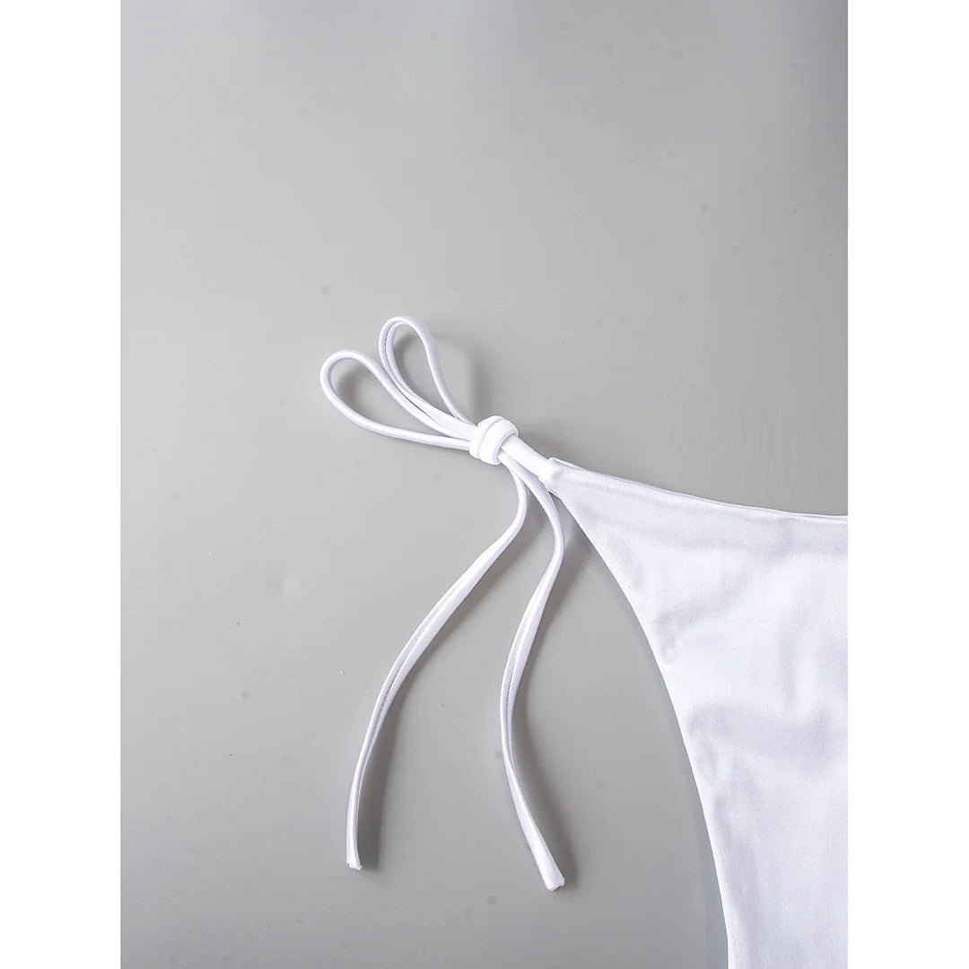 Sexy Satin Halter Brazilian Padded Bikini Female Swimsuit Women Swimwear Two-Pieces Bikini Set Bather Bathing Suit Swim V4966S