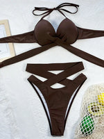 Sexy Underwired Bra Cup Female Swimsuit High Waist Bikini Women Swimwear Two-pieces Bikini set Push Up Bathing Suit Swim Lady