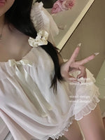 High-quality Set French Sweet Bow Strap Summer Princess Girl Style Thin Square Neck Crop Tops Pink Clothes Outfits For Women 8BH