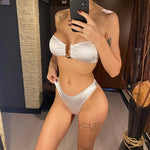 13 Color 2026 New Sexy Bandeau Bikini Women Swimwear Female Swimsuit Two-Pieces Bikini Set Padded Bather Bathing Suit Swim V4647