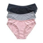 3Pcs/Set Women Lace Briefs Female Underpants Solid Color Pantys M-XL Soft Underwear Sexy Lingerie Intimates Cotton Panties