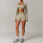 2/3PCS Yoga Set Women Workout Set Seamless Sportswear Gym Clothing Fitness Long Sleeve Crop Top High Waist Leggings Sports Suits