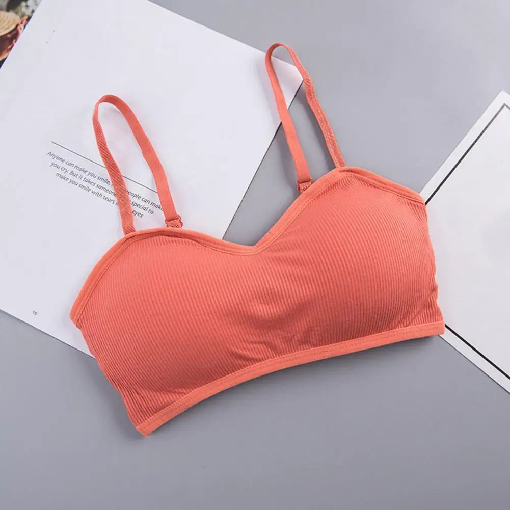 Push Up Padded Workout Bra Ribbed Sports Bra for Women Seamless Wireless Bralette V Neck Cami Crop Tops for Running Yoga