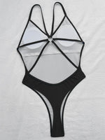 Wrinkled Criss Cross Backless Female Swimsuits One Piece Swimsuit Women Thong Swimwear High Cut Monokini Bathing Suit Swim Lady