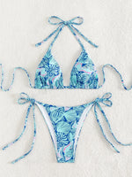 Sexy String Bikini 2024 Two Pieces Print Swimsuit Female Swimwear Women Thong Bikinis Set Bather Beachwear Bathing Suit Pool