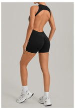 Women's Seamless Yoga Jumpsuits Sports Running Fitness Backless Sleeveless Hip-lifting One-piece Workout Gym Shorts Bodysuits