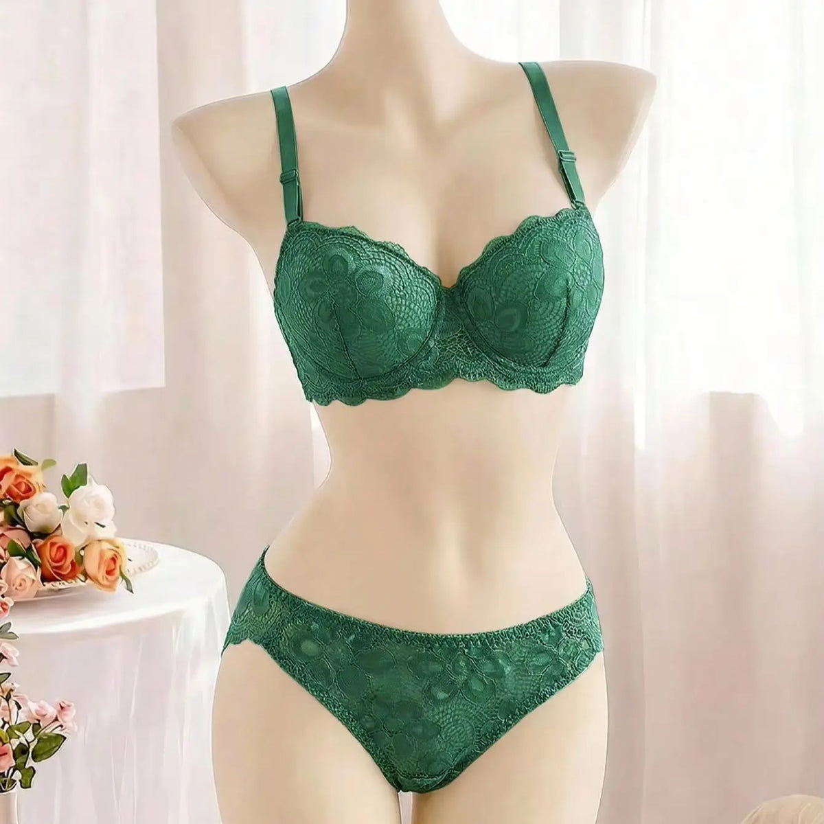 Multicolor Lace Set Transparent Floral Two Pieces Clothing Underwire Push Up Lingeries For Woman Set A2123
