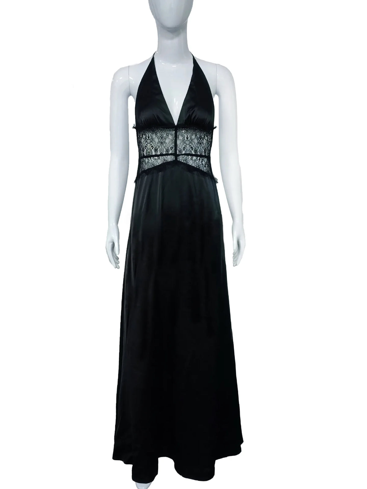 Summer Backless Sexy Long Dresses Women's Gown Patchwork Lace Halter V Neck Sleeveless High Waist Elegant Vestidos Para Mujer