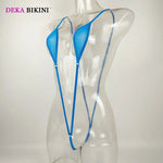 DEKA Women's Sling Shot Weeny Swimsuit G-String Thong Micro Bikini Minimal Coverage Bodysuit Teddy Extreme Monokini Bathing Suit