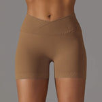 Summer V-waist peach hip lifting tight fitting three part pants, high waist yoga shorts, running speed drying seamless yoga pant