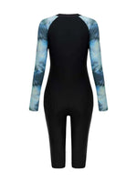 2026 Zipper Rushguard Long Sleeve Surfing Swimsuit Women One Piece Tie Dye Swimwear Female Bather Bathing Swimming Swim Suit XXL