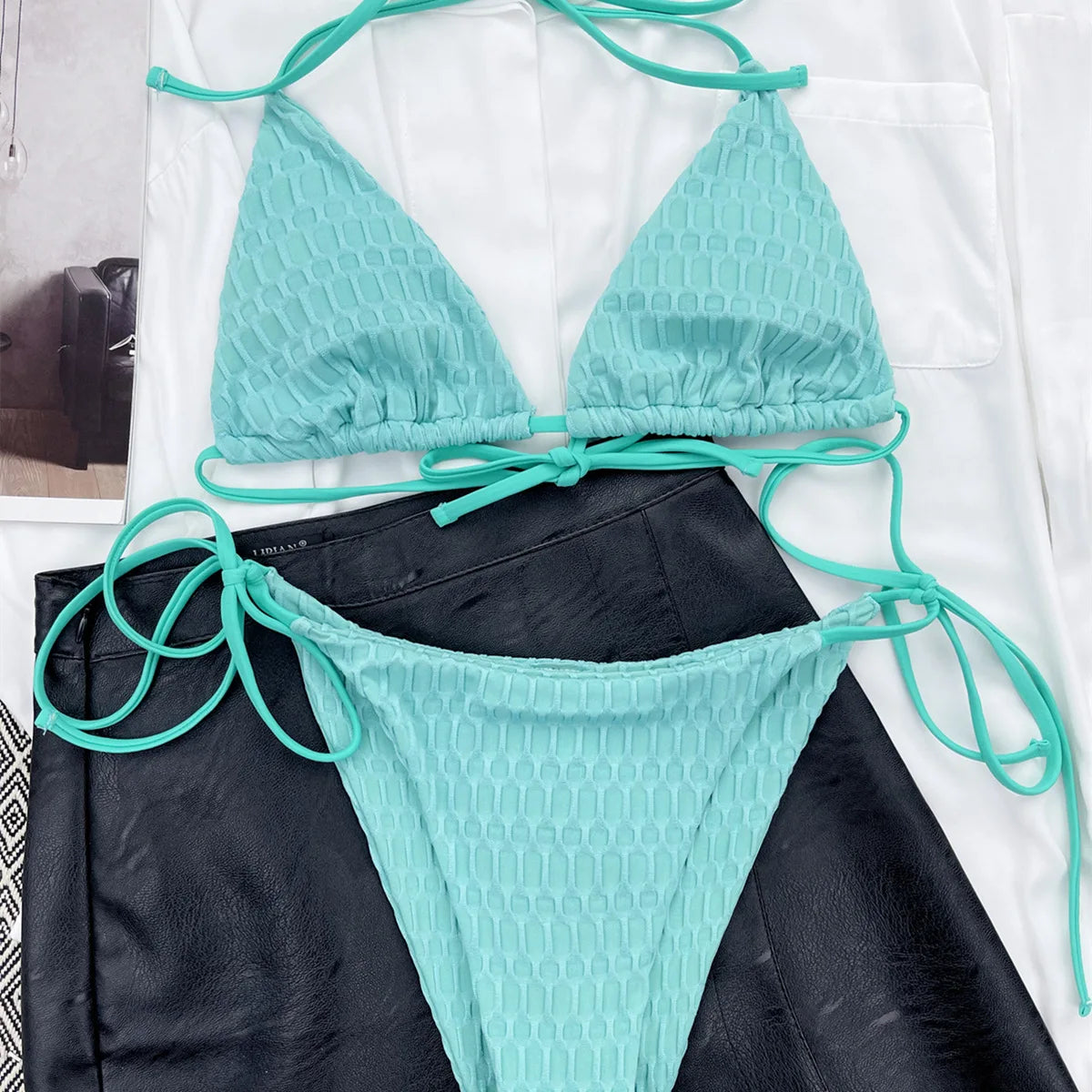 Sexy Extrem Bikini 2026 Women Hot Pink Cut Out Ribbed Push Up Thong Swimsuit Brazilian Bathing Suit Tie Side G String Swimwear