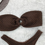 Sexy Wrinkled Bandeau Strapless Bikini Women Swimwear Female Swimsuit Two-Pieces Bikini Set Bather Bathing Suit Swim Lady V3367L