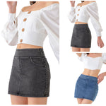 Sexy Hip Mini Denim Skirt High Elastic Slimming Jean Skirt Summer Jeans Harajuku Streetwear Sexy Hot Girl Casual A-Line Skirts