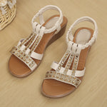 Shoes for Women Summer Women Wedge Bohemia Rhinestones Casual Platform Sandals Female Peep Toe Outdoor Beach Shoes 2026