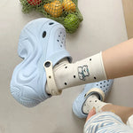 Cute DIY Butterfly Fashion Clogs For Women Summer Platform Shoes Soft EVA 2 Way Wear Sandals For Female Indoor Street Slippers