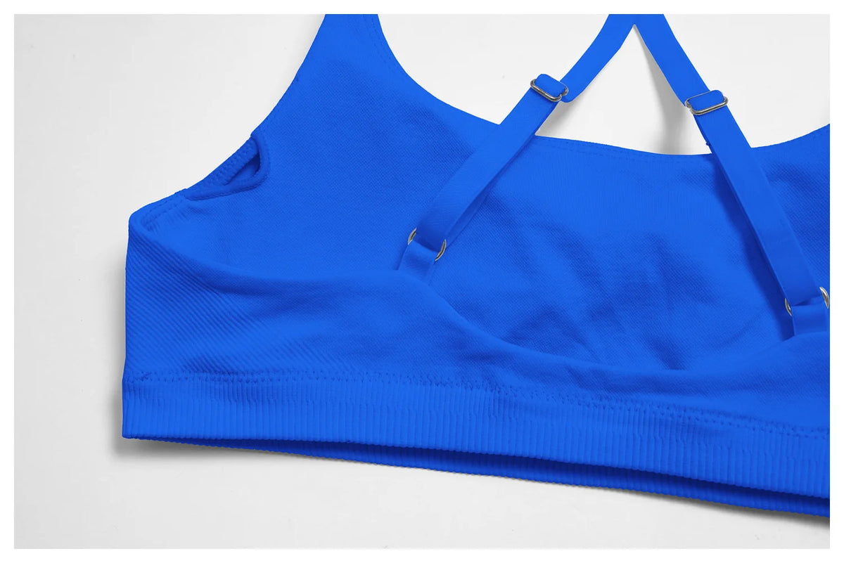 Backless Yoga Bra Woman Gym Tops Sports Bra Strap Cross Back Womens Underwear Adjustable Shoulder Strap Inner Padded Yoga Vest