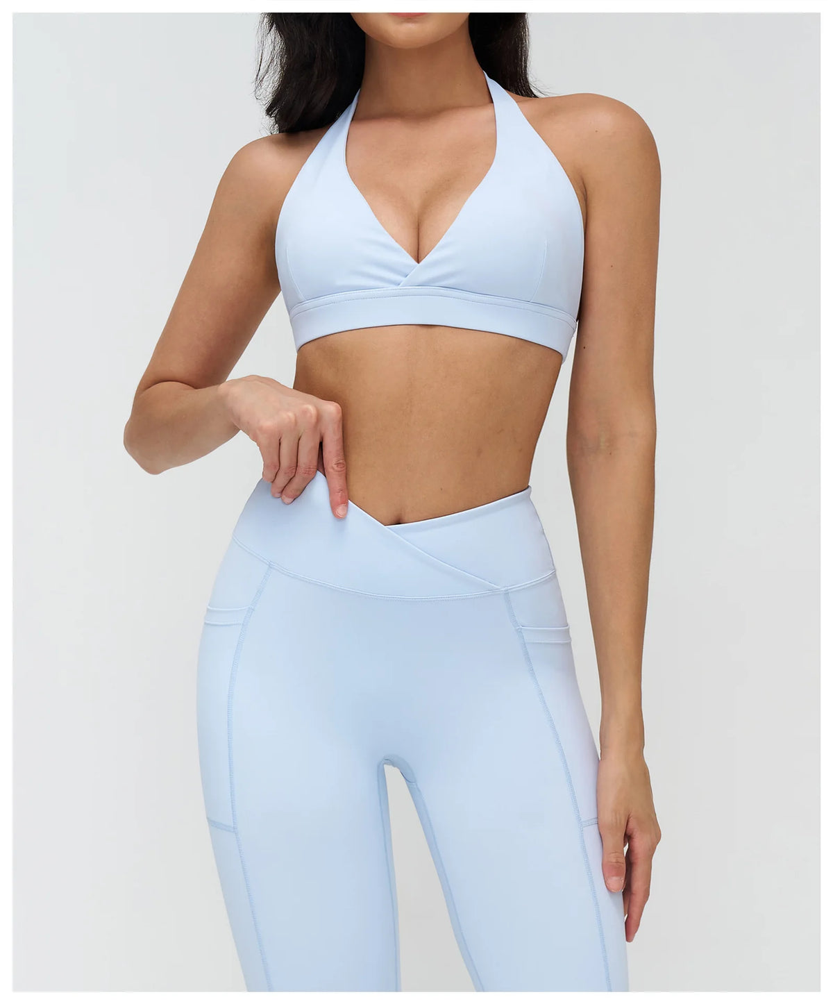 Naked Sports Bras Women Solid Coffee Cross V-neck Shock-absorbing Yoga Suit Gym Fitness Running Workout Crop Top