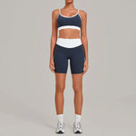 Women's Yoga Set Fitness Sports Gym High Waist Hips-Lift Shorts Slim Fit Backless Bra Suits Training Workout Running Sets