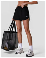 Breathable Yoga Tennis Shorts Women Anti Glare Belt Lined Sports Pants Outwear Quick Drying Training Running Fitness Shorts