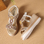 Fashion Crystal Chunky Wedges Sandals Women Elastic Band Slip On Platform Sandles Woman Luxury High Heel Sandalias Plus Size 43