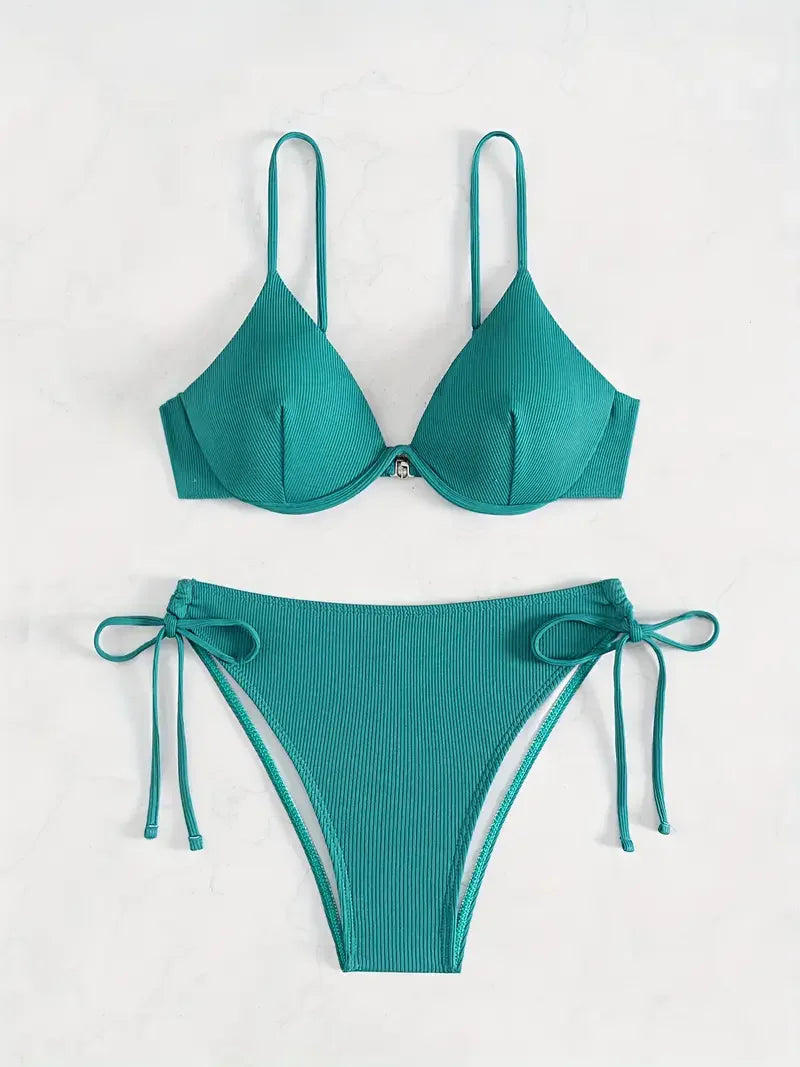 ZTVitality Solid Underwire Sexy Bikini 2025 New Arrival Biquini Padded Push Up Bandage Swimsuit Women Swimwear Summer Beachwear