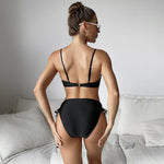 2024 Sexy Black One Piece Swimsuit Cut Out Bandage Trikini Swim Bathing Suit Monokini Push Up Brazilian Swimwear Women Bodysuit
