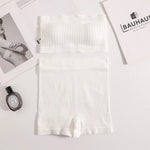 Women Seamless Bra Set Ribbed Sports Shorts Sexy Strapless Lingerie Set Nonwire Bralette Female Bandeau Underwear Set