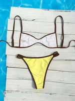 New Flowers Printed High Leg Cut Bikini Female Swimsuit Women Swimwear Two-Pieces Bikini Set Bather Bathing Suit Swim