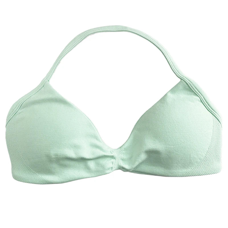 Strappy Sports Bra Seamless Women Clothes Halter Padded Yoga Bra Backless Gym Top Bras Fitness Scrunch Workout Yoga Tank Tops