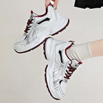 Breathable Mesh Running Sneakers Women Spring Autumn Fashion Mix Color Platform Sports Shoes Woman Lace Up Non Slip Shoes Female
