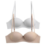 2Pcs/Set Demi Cup Bras For Women Convertible Strapless Bra Low Cut Underwear Comfort Padded Brassiere Sexy Lingerie S-XL