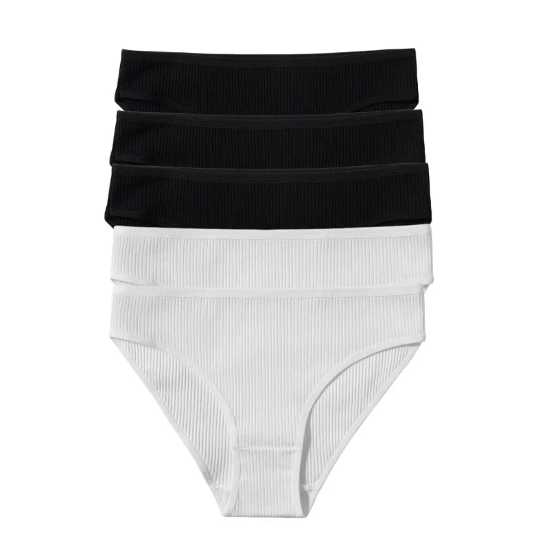 5Pcs/Set Women Cotton Panties Solid Color Low Rise Briefs Female Underpants Comfort Soft Stretch Panty Sexy Lingerie S-XXL
