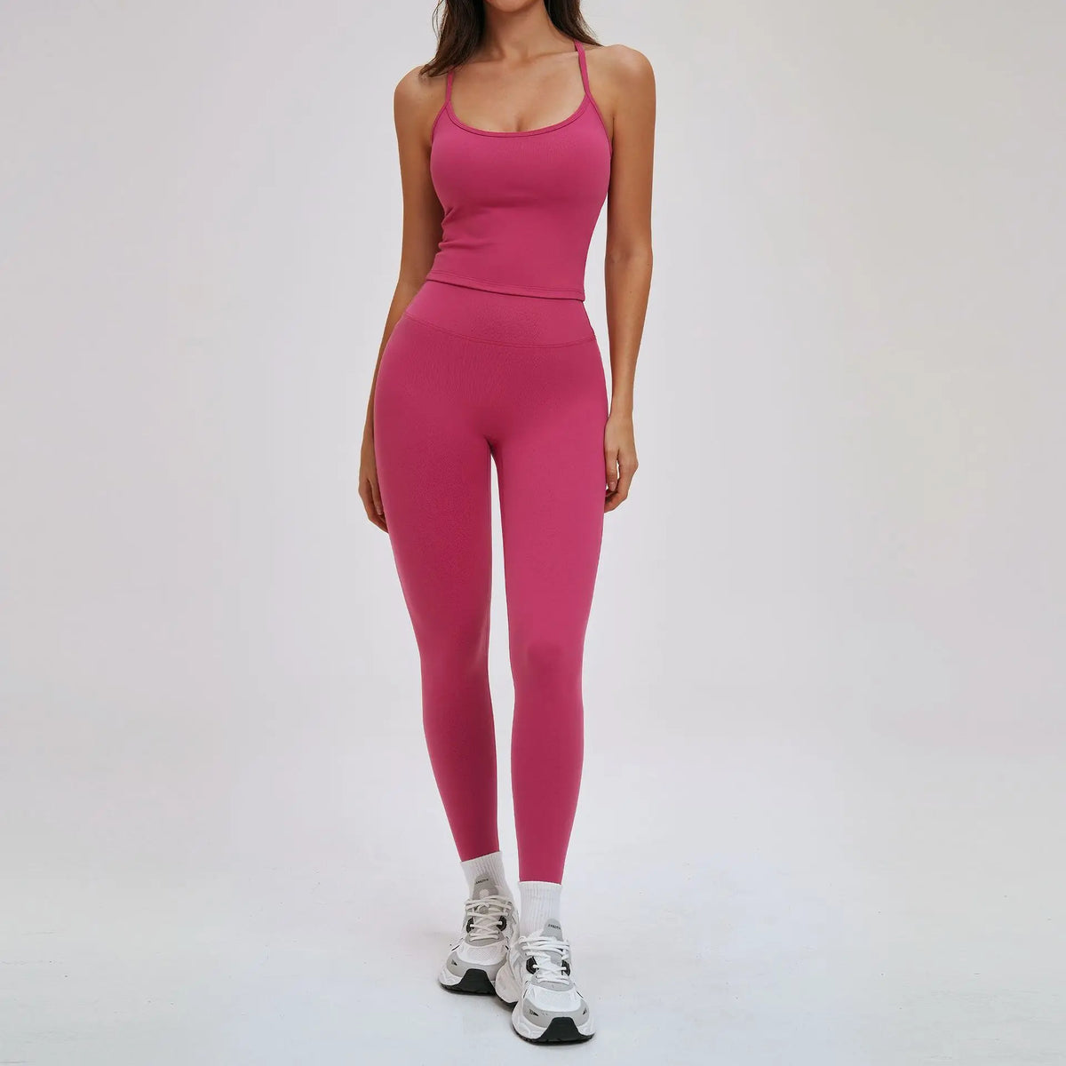 Yoga Short Sets Women Shockproof Slim Back Cross Sports Vest High Waist Leggings Fitness Suit Outdoor Gym Running Set Tracksuit