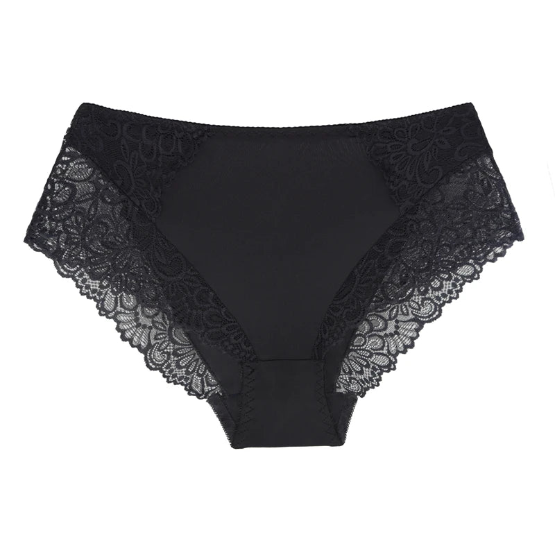 BEAUWEAR Plain Lace Underwear Unlined Thin Panties for Women Plus Size Underpant 0XL 1XL 2XL 3XL 4XL 5XL