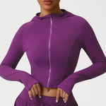 Women's Seamless Yoga Top Zipper Long-sleeved Sports Jacket Outdoor Fitness Gym Casual Top