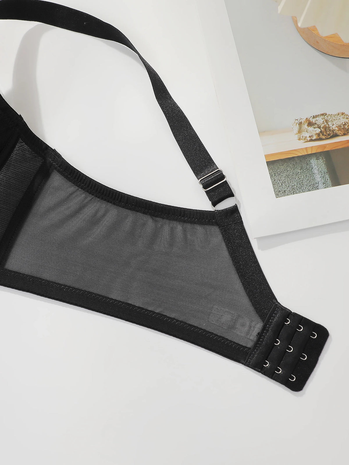 Women's sexy plus size lingerie mesh see through sexy French thin style solid color gathering push up sexy bra MR3442