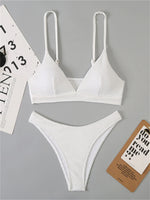 Sexy Extreme Micro Bikini Set 2024 Women White Black Wave V Neck Push Up Thong Swimsuit Beach Bathing Suit Two Piece Swimwear