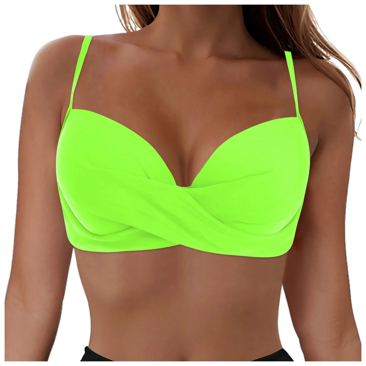 Women's Sexy Bikini Bra Fashion Push Up Underwear Swimsuit Solid Color Cross Tie Bra Pad No Steel Swimsuits Bikini Lenceria