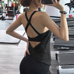 Women's Shockproof Yoga Sports Vest Quick Drying Breathable High-Strength Running Sports Bra with Chest Cushion for Fitness