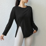 New Women's Sexy Pilates Top Loose Breathable Long Sleeve Yoga Running Fitness Sportswear Upper