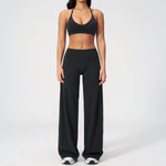 Women's Fitness Set Gym Tracksuit Breathable Sports Bra Flared Trousers Suit Workout Clothing Sportswear Female Athletic Wear