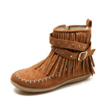 Vintage Women Boots Suede Ankle Boots Fringe Women Shoes Winter Boots Women Side Zipper Casual Shoes Ladies Snow Boot