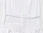 Bowknot White Backless Beach Summer Women's Dress Deep V Neck Cotton Short Vestidos Sexy Sleeveless Halter New in Dress 2025