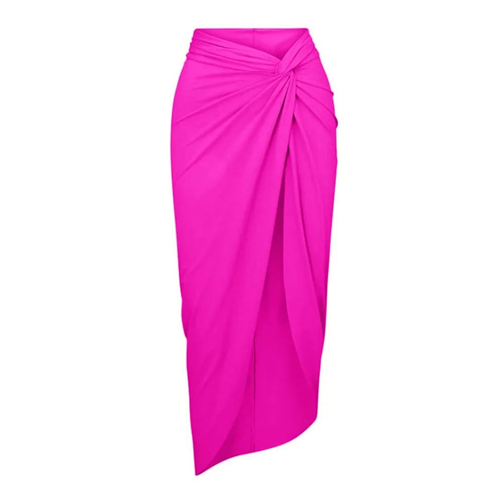 2024 Sexy Sling Ruffle Solid Two Pieces Bikini Women High Waist 3D Flower Swimsuit Skirt Summer Backless Beachwear Bathing Suit