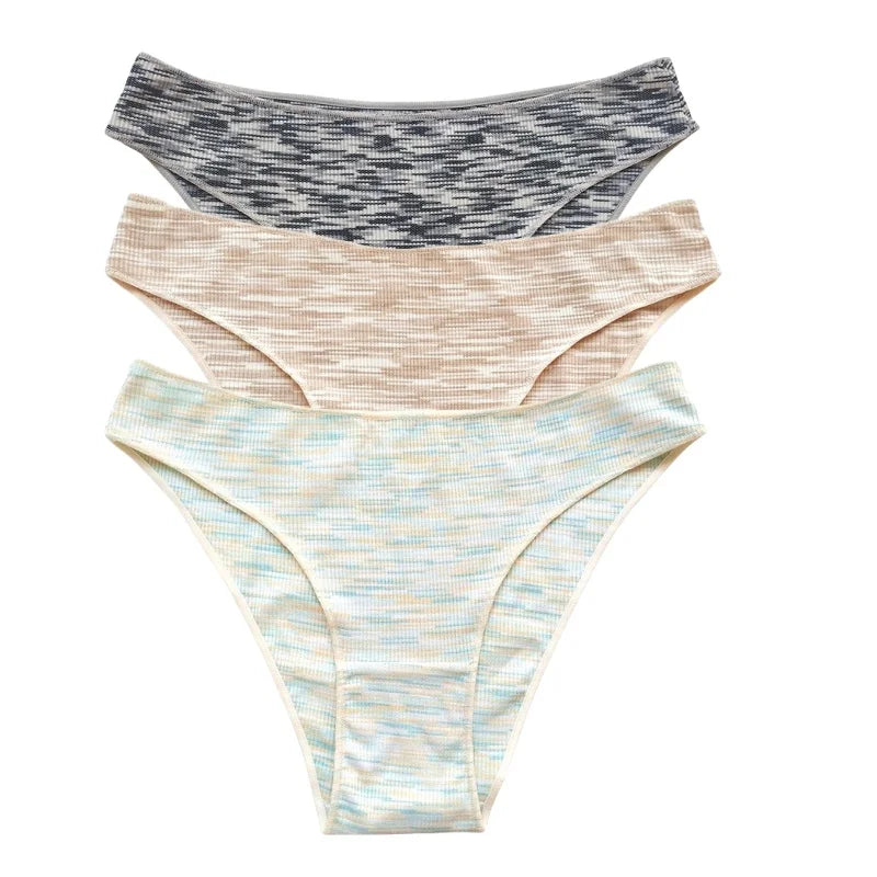 3Pcs/Set Women Panties Low Rise Briefs Seamless Underwear Female Underpants Comfort Strench Panties Sexy Lingerie S-XL
