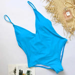 2026 V Neck Scrunch Butt Female Swimwear One Piece Swimsuit Women Backless Monokini Sexy High cut Bathing Suit Swim Bodysuit