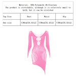 1 Piece Beach Cover Up without Bikini Summer's Hottest Mesh Swimsuit Women Summer Pool Swimwear Long Sleeves Hollow Out Dress