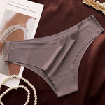 1Pc Women Ice Silk Brazilian Panties Seamless Low Waist Briefs Comfort Soft Cool Smooth Underwear Sexy Lingerie M-XL