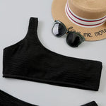 One Shoulder Bikinis 2026 Women Sexy Swimwear Female Brazilian Swimsuit Solid Beachwear Bathers Bathing Swimming Swim Suit